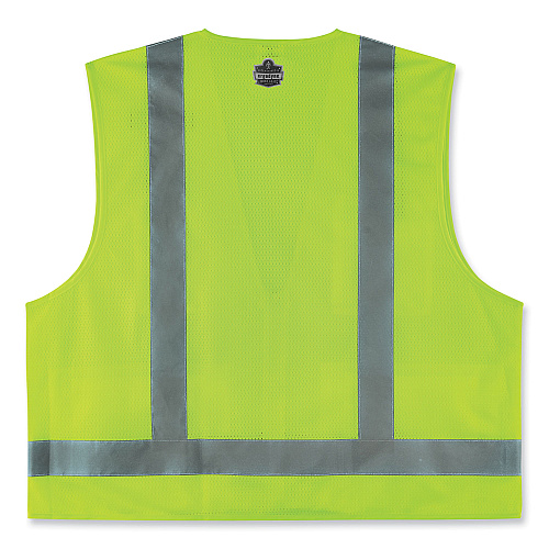 ergodyne GloWear 8249Z-S Single Size Class 2 Economy Surveyors Zipper Vest, Polyester, 3X-Large, Lime (24507)