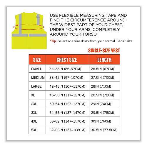ergodyne GloWear 8210HL-S Single Size Class 2 Economy Mesh Vest, Polyester, Medium, Lime (24523)