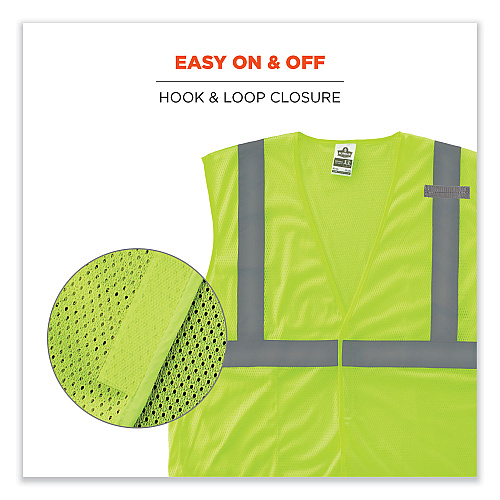 ergodyne GloWear 8210HL-S Single Size Class 2 Economy Mesh Vest, Polyester, 5X-Large, Lime (24529)