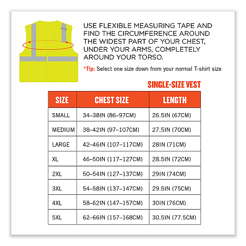 ergodyne GloWear 8210HL-S Single Size Class 2 Economy Mesh Vest, Polyester, 5X-Large, Lime (24529)