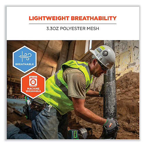 ergodyne GloWear 8210HL-S Single Size Class 2 Economy Mesh Vest, Polyester, Medium, Orange (24533)