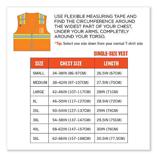 ergodyne GloWear 8246Z-S Single Size Class 2 Two-Tone Mesh Vest, Polyester, 3X-Large, Orange (24577)