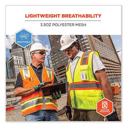 ergodyne GloWear 8246Z-S Single Size Class 2 Two-Tone Mesh Vest, Polyester, 2X-Large, Orange (24576)
