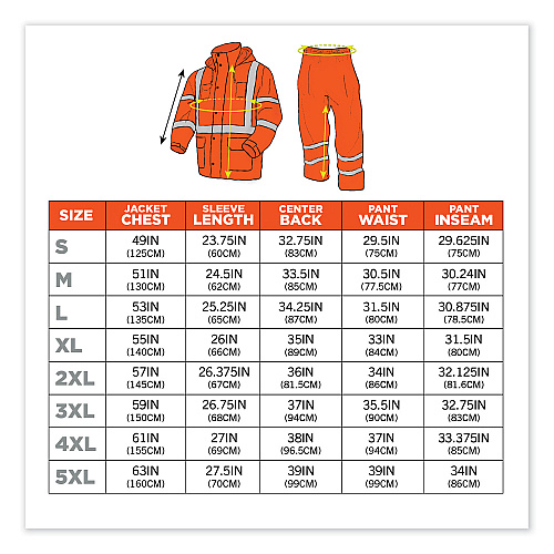 ergodyne GloWear 8376K Lightweight HV Rain Suit, 2X-Large, Orange (25336)
