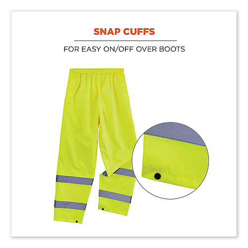 ergodyne GloWear 8916 Class E Lightweight Hi-Vis Rain Pants, Small, Lime (25342)