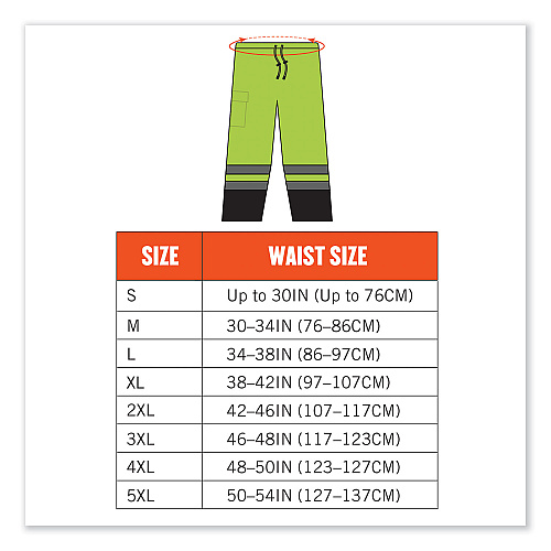 ergodyne GloWear 8915BK Class E Hi-Vis Rain Pants Black Bottom, 4X-Large, Lime (25428)