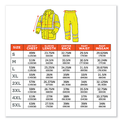 ergodyne GloWear 8376K Lightweight HV Rain Suit, Large, Lime (25434)