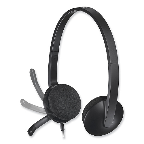 Logitech H340 Binaural Over The Head Corded Headset, Black (981000507)
