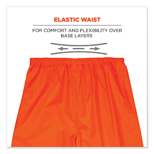 ergodyne GloWear 8916 Class E Lightweight Hi-Vis Rain Pants, X-Large, Orange (25445)