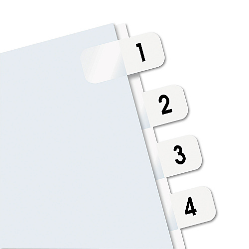Redi-Tag Legal Index Tabs, Preprinted Numeric: 1 to 10, 1/12-Cut, White, 0.44" Wide, 104/Pack (31001)