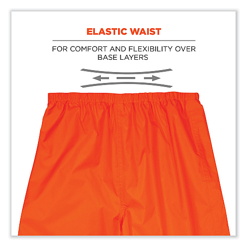 ergodyne GloWear 8916 Class E Lightweight Hi-Vis Rain Pants, 4X-Large, Orange (25448)