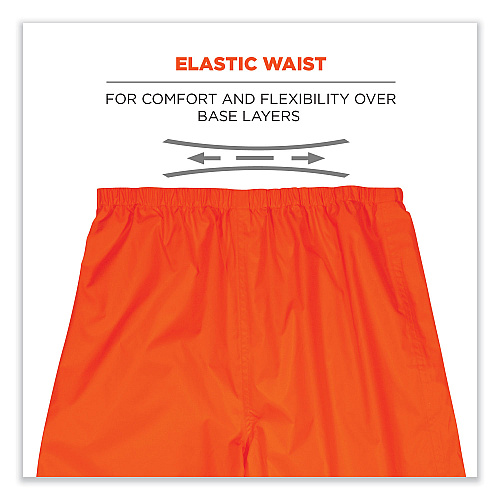 ergodyne GloWear 8916 Class E Lightweight Hi-Vis Rain Pants, 5X-Large, Orange (25449)