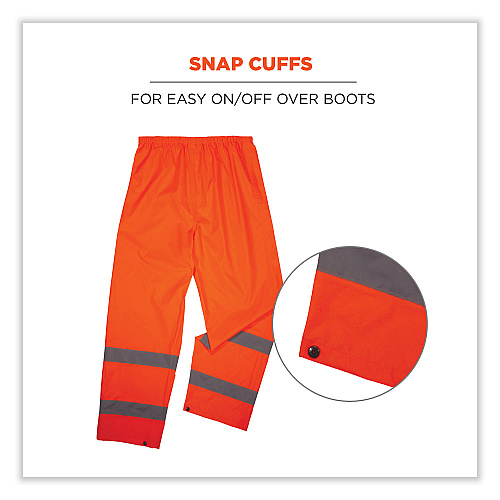 ergodyne GloWear 8916 Class E Lightweight Hi-Vis Rain Pants, 5X-Large, Orange (25449)