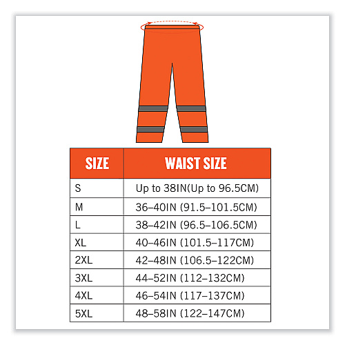 ergodyne GloWear 8916 Class E Lightweight Hi-Vis Rain Pants, 5X-Large, Orange (25449)