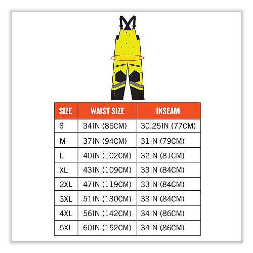 ergodyne GloWear 8928 Class E Hi-Vis Insulated Bibs, Small, Lime (25522)