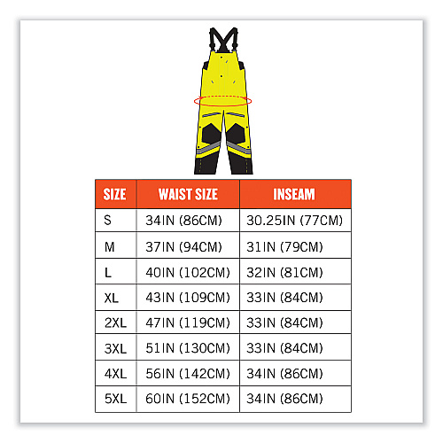 ergodyne GloWear 8928 Class E Hi-Vis Insulated Bibs, 2X-Large, Lime (25526)