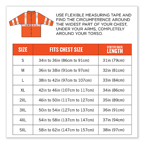 ergodyne GloWear 8384 Class 3 Hi-Vis Quilted Thermal Parka, X-Large, Orange (25575)