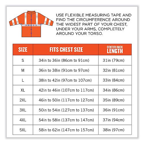 ergodyne GloWear 8384 Class 3 Hi-Vis Quilted Thermal Parka, 5X-Large, Orange (25579)