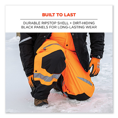 ergodyne GloWear 8928 Class E Hi-Vis Insulated Bibs, 3X-Large, Orange (25637)