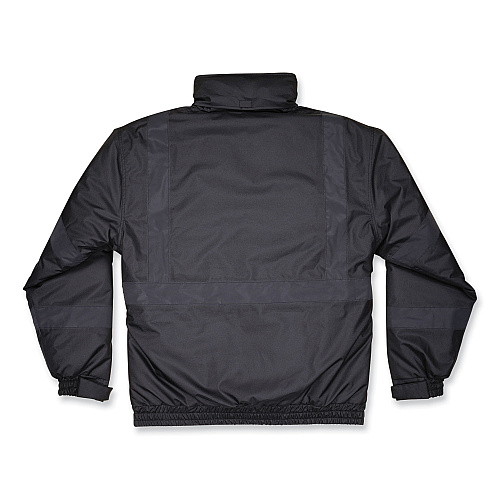 ergodyne GloWear 8377EV Non-Certified Hi-Vis Quilted Bomber Jacket, Black, 3X-Large (25647)