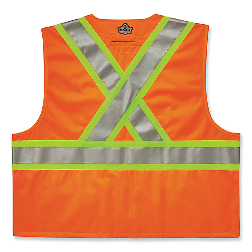 ergodyne GloWear 8235ZX Class 2 Two-Tone X-Back Vest, Polyester, Small/Medium, Orange (26183)