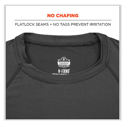 ergodyne N-Ferno 6436 Long Sleeve Lightweight Base Layer Shirt, 3X-Large, Black (40237)