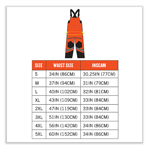 ergodyne GloWear 8928 Class E Hi-Vis Insulated Bibs, 2X-Large, Orange (25636)
