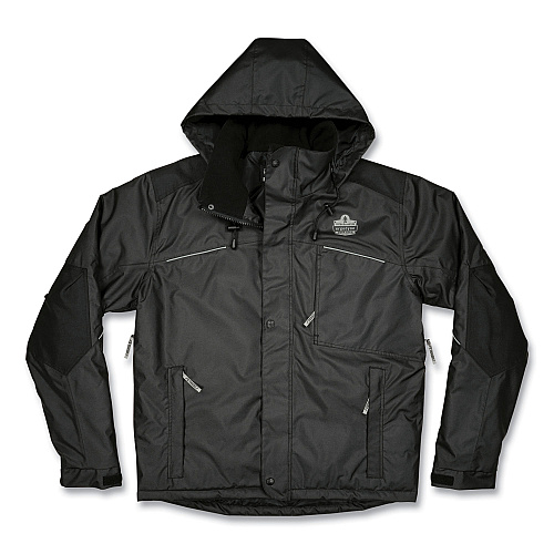 ergodyne N-Ferno 6467 Winter Work Jacket with 300D Polyester Shell, Medium, Black (41123)