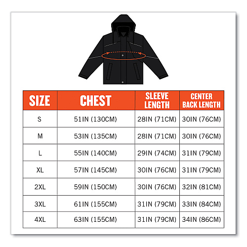 ergodyne N-Ferno 6467 Winter Work Jacket with 300D Polyester Shell, 2X-Large, Black (41126)
