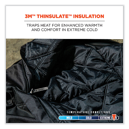 ergodyne N-Ferno 6471 Thermal Bibs with 500D Nylon Shell, 4X-Large, Black (41218)