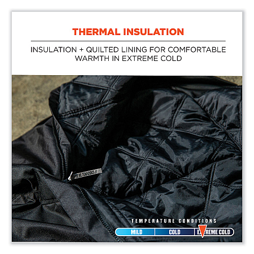 ergodyne N-Ferno 6472 Thermal Bib with 300D Oxford Shell, Large, Black (41224)