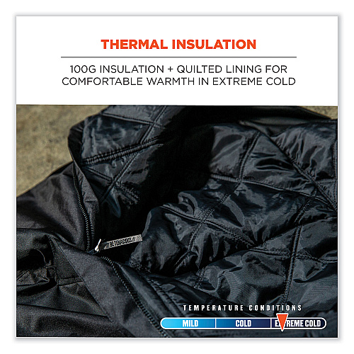 ergodyne N-Ferno 6472 Thermal Bib with 300D Oxford Shell, X-Large, Black (41225)