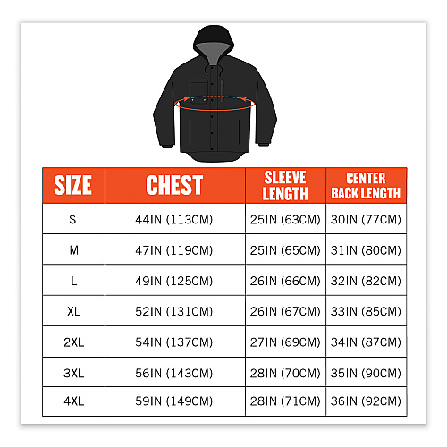 ergodyne N-Ferno 6468 Duck Canvas Work Jacket, Medium, Black (41233)