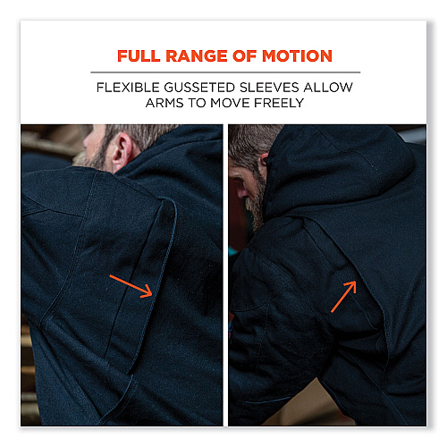 ergodyne N-Ferno 6468 Duck Canvas Work Jacket, Large, Black (41234)