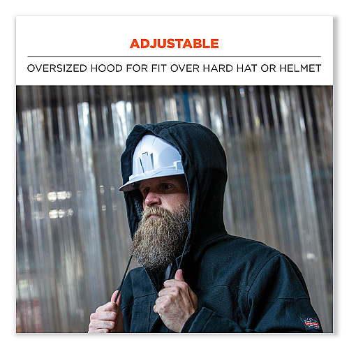 ergodyne N-Ferno 6468 Duck Canvas Work Jacket, Large, Black (41234)