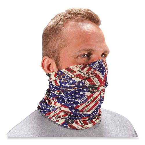ergodyne Chill-Its 6485 Multi-Band, Polyester, One Size Fits Most, Stars and Stripes (42103)