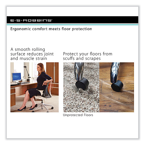 ES Robbins EverLife Chair Mat for Medium Pile Carpet, 60 x 96, Clear (122881)