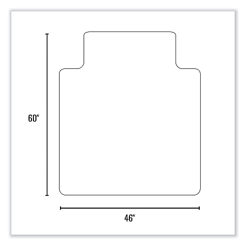 ES Robbins EverLife Chair Mat for High Pile Carpet with Lip, 46 x 60, Clear (124386)