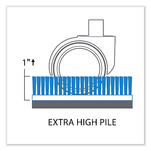 ES Robbins EverLife Chair Mat for Extra High Pile Carpet, Square, 60 x 60, Clear (124681)