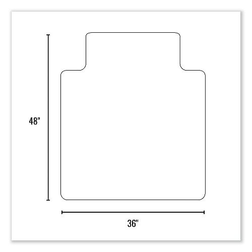 ES Robbins EverLife Textured Chair Mat for Hard Floors with Lip, 36 x 48, Clear (132033)