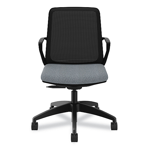HON Cliq Office Chair, Supports Up to 300 lb, 17" to 22" Seat Height, Basalt Seat, Black Back, Black Base (CLQIMAPX25T)