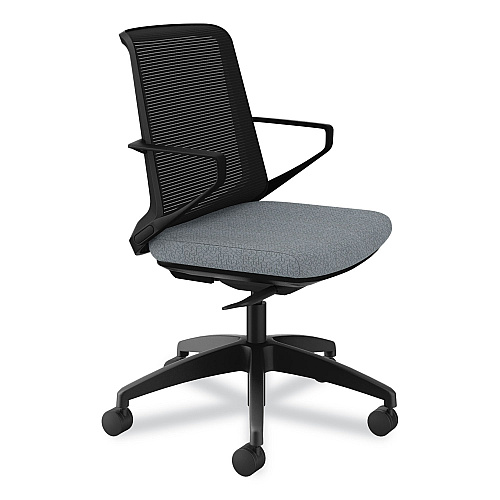 HON Cliq Office Chair, Supports Up to 300 lb, 17" to 22" Seat Height, Basalt Seat, Black Back, Black Base (CLQIMAPX25T)