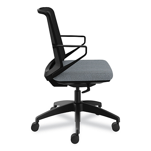 HON Cliq Office Chair, Supports Up to 300 lb, 17" to 22" Seat Height, Basalt Seat, Black Back, Black Base (CLQIMAPX25T)