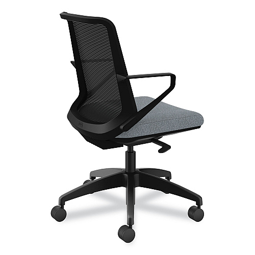 HON Cliq Office Chair, Supports Up to 300 lb, 17" to 22" Seat Height, Basalt Seat, Black Back, Black Base (CLQIMAPX25T)