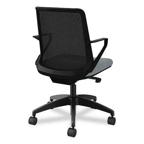 HON Cliq Office Chair, Supports Up to 300 lb, 17" to 22" Seat Height, Basalt Seat, Black Back, Black Base (CLQIMAPX25T)