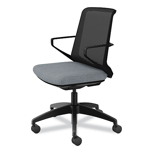 HON Cliq Office Chair, Supports Up to 300 lb, 17" to 22" Seat Height, Basalt Seat, Black Back, Black Base (CLQIMAPX25T)