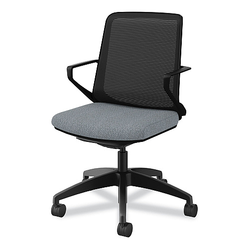 HON Cliq Office Chair, Supports Up to 300 lb, 17" to 22" Seat Height, Basalt Seat, Black Back, Black Base (CLQIMAPX25T)