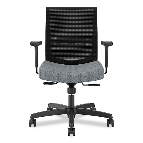HON Convergence Mid-Back Task Chair, Supports Up to 275 lb, 16.5" to 21" Seat Height, Basalt Seat, Black Back, Black Frame (CMY1AAPX25)