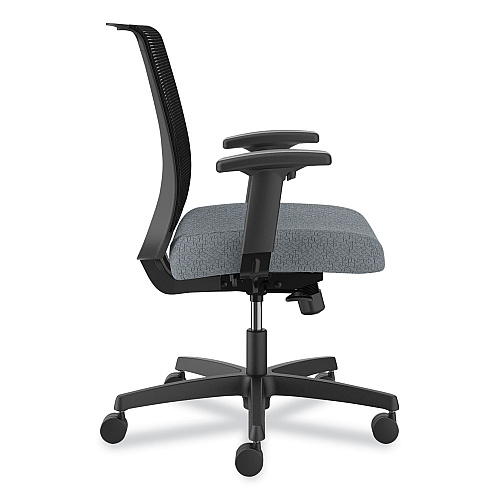 HON Convergence Mid-Back Task Chair, Supports Up to 275 lb, 16.5" to 21" Seat Height, Basalt Seat, Black Back, Black Frame (CMY1AAPX25)