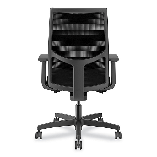 HON Ignition 2.0 Upholstered Mid-Back Task Chair, Supports Up to 300 lb, 17" to 21.5" Seat Height, Black Fabric Seat/Back (I2U2AHUR10TK)